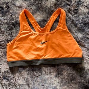 Orange Nike sports bra